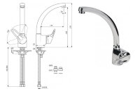 Сева-М смеситель для кухни, боковое переключение, хром Vidima B3024AA /BA025AA