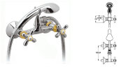 Ретро Смеситель для душа, хром c золотом Vidima R1105LS / B9717LS /BA131LS