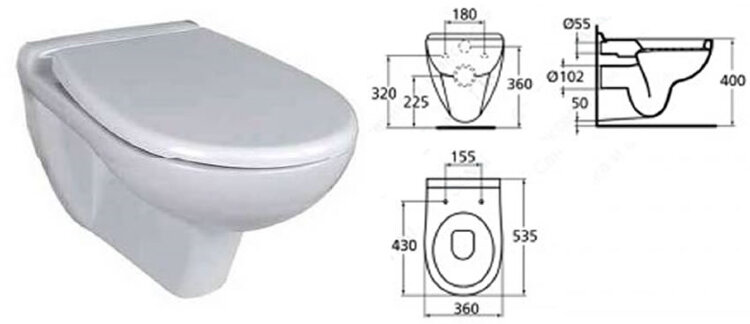 Ареал унитаз подвесной, белый Ideal Standard W709501