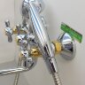Ретро Смеситель для ванны, излив 320 мм, хром с золотом Vidima R1102LS /B9716LS /BA129LS Ретро Смеситель для ванны, излив 320 мм, хром с золотом Vidima R1102LS /B9716LS /BA129LS