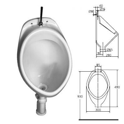 Эко (BOX) писсуар настенный с сифоном, белый W390501 Эко (BOX) писсуар настенный с сифоном, белый W390501
