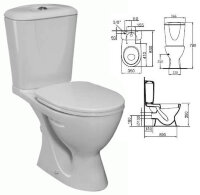 Эко Нью компакт, горизонтальный выпуск, белый (новый бачок) W904201