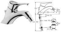 Серамикс 60-ых смеситель для биде, хром Ideal Standard A3826AA