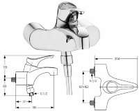 Серамикс 60-ых смеситель для ванны/душа настенный, хром Ideal Standard Ideal Standard A3832AA Снят с производства