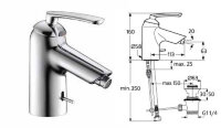 Серамикс Лайф смеситель для биде, гибкая подводка, хром Ideal Standard A3704AA