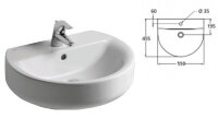 "Коннект" умывальник АРК 55 см Ideal Standard E785401