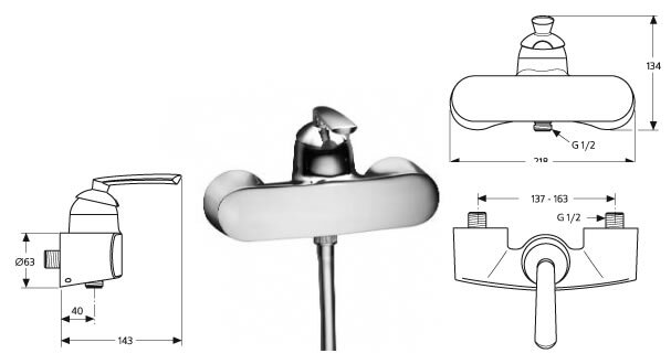 Серамикс Лайф смеситель для душа, хром Ideal Standard A3706AA