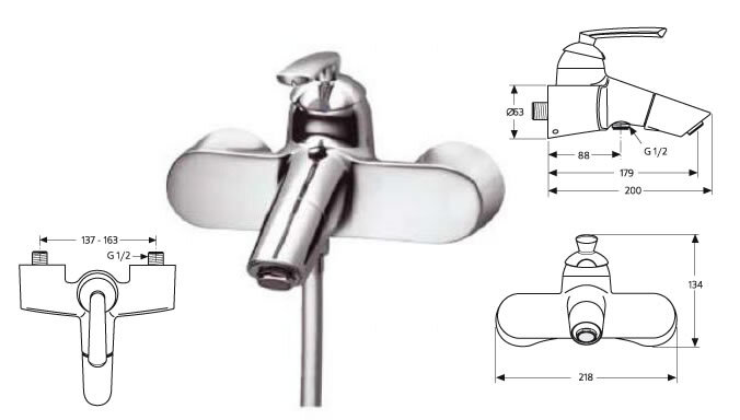 Серамикс Лайф смеситель для ванны/душа, хром Ideal Standard Ideal Standard A3710AA Снят с производства