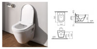 Унитаз Vitra S50, арт. , подвесной с бидеткой, цвет белый, 52 см 5318B003-0850 +сиденье микролифт 801-003-009: