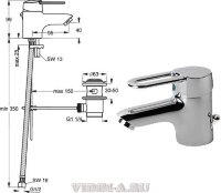 Сева М-II смеситель для умывальника, хром Vidima B7822AA Снят с производства