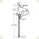 Смеситель San Remo (Сан Ремо) для раковины с гигиенической лейкой Ideal Standard B7653AA