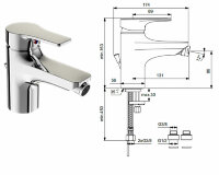 ВидимаСтрим смеситель для биде, без донного клапана Vidima B0496AA	/BA092AA