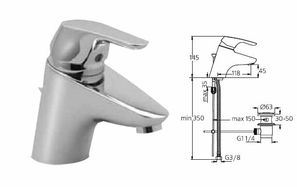 Сераспринт нью смеситель для умывальника, гибкая подводка, хром Ideal Standard B6902AA Сераспринт нью смеситель для умывальника, гибкая подводка, хром Ideal Standard B6902AA