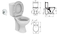 Комплект: "SevaFresh" унитаз-компакт напольный с функцией биде , белый Vidima E404961 + смеситель встраиваемый, хром CeraPlan Ideal Standard A5960AA (E404961 +A5960AA)