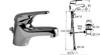 Слимлайн смеситель для умывальника, гибкая подводка, хром Ideal Standard B1997AA