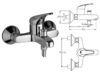 Слимлайн смеситель для ванны без аксессуаров, хром Ideal Standard B1381AA
