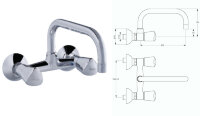 Сева Трио смеситель для кухни настенный, хром Vidima B8628AA/BA110AA
