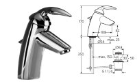 Тенденс смеситель для умывальника, Grande, жесткая  подводка, хром Ideal Standard A3001AA