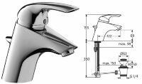 Триас-Тоник смеситель для умывальника, гибкая подводка, хром Ideal Standard A5270AA