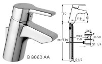 Актив смеситель однорукоятковый, для умывальника под 1 отверстие, хром Ideal Standard B8060AA