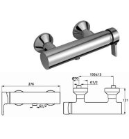 Актив смеситель однорукоятковый, настенный, для душа, хром Ideal Standard B8066AA