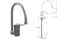 Сева Фреш смеситель для кухни,R-излив, хром Vidima B9955AА /BA033AA НЕТ В НАЛИЧИИ,  СНЯТО С ПРОИЗВОДСТВА