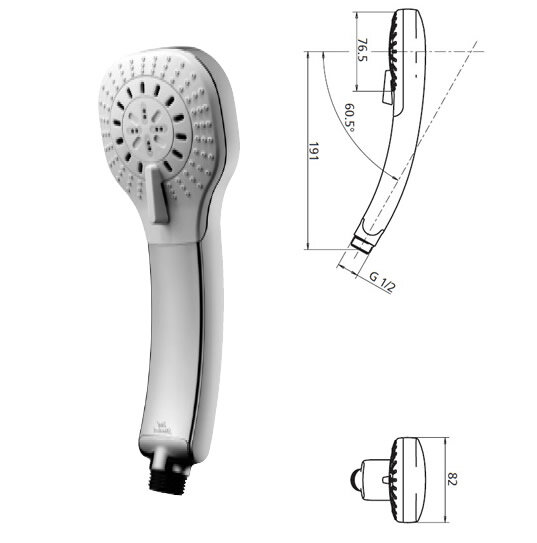 SENSES 90 3-функциональная лейка rain / Champagne / Massage, диаметр 80 мм Ideal Standard T2438AA