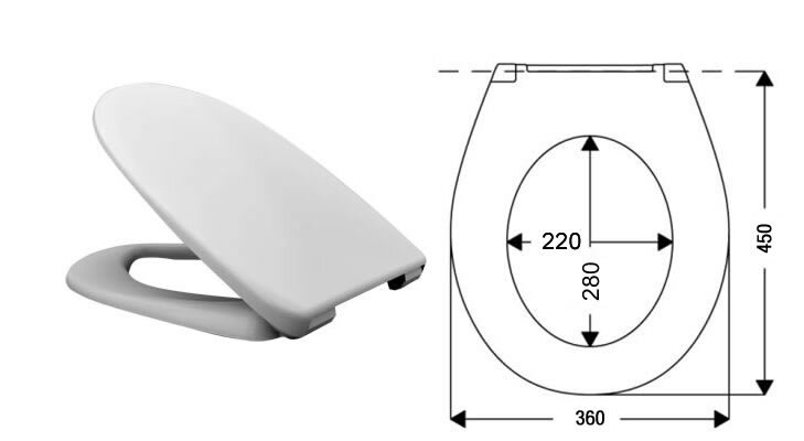 Сиденье для унитаза, 450мм*360мм стальное крепление, белый Ideal Standard  P441001