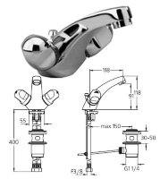 Альфа Нью смеситель для умывальника, гибкая подводка Ideal Standard В1869АА