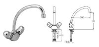 Альфа Нью смеситель кухонный, гибкая подводка Ideal Standard В1867АА