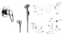 "LUNA" Смеситель с гигиеническим душем, встраиваемый, хром LeMark LM4119C