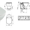 Теси AQUABLADE унитаз соло пристенный, белый TESI Ideal Standard с сиденьем для унитаза тонкое и крышкой с микролифт, белый T007701 + T352901