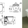 Теси AQUABLADE унитаз подвесной TESI Ideal Standard со скрытым креплением, с сиденьем для унитаза тонкое и крышкой с микролифт, белый T007901 + T352901 Теси AQUABLADE унитаз подвесной TESI Ideal Standard со скрытым креплением, с сиденьем для унитаза тонкое и крышкой с микролифт, белый T007901 + T352901