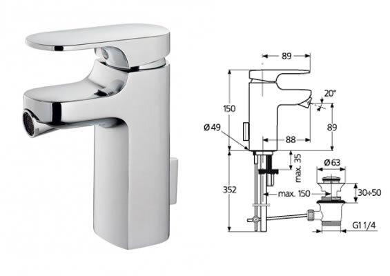 Моментс смеситель для биде, хром Ideal Standard A3909AA