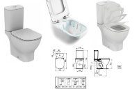 Теси AQUABLADE напольный унитаз TESI Ideal Standard с бачком,  с сиденьем для унитаза тонкое и крышкой микролифт, белый T008701 + T356801 + T352901