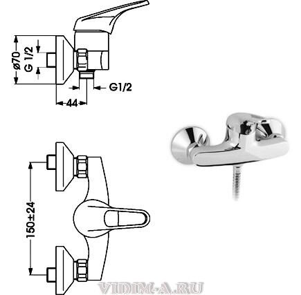 Сева-М смеситель для душа, хром Vidima B2400AA /B2469AA /BA021AA РАСПРОДАЖА Сева-М смеситель для душа, хром Vidima B2400AA /B2469AA /BA021AA РАСПРОДАЖА